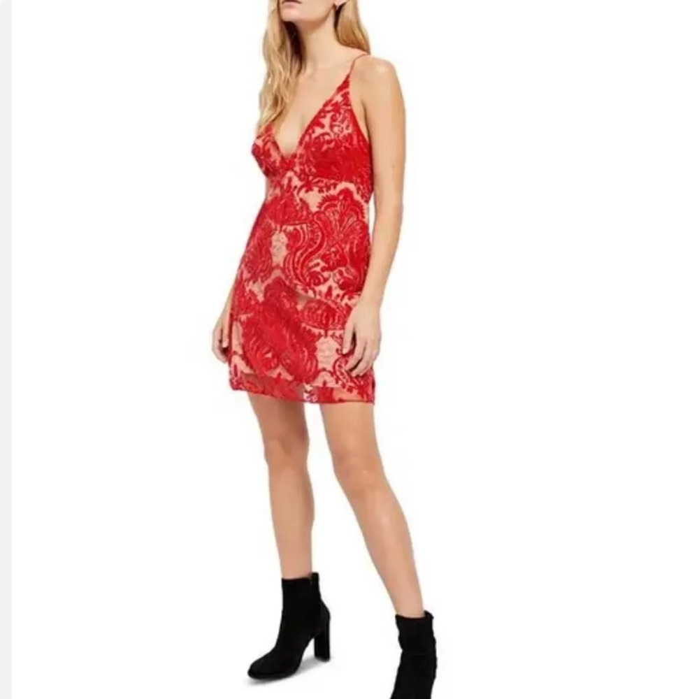 **perfect valentines dress** NWT Free People Red Sequin Cocktail Dress Sz 4